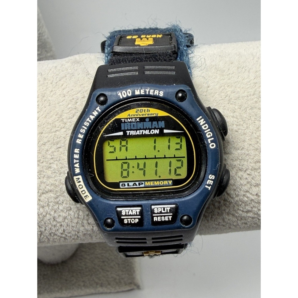 Timex Ironman Triathlon 20th Anniversary 1998 New Battery Ladies Watch 33MM 7"